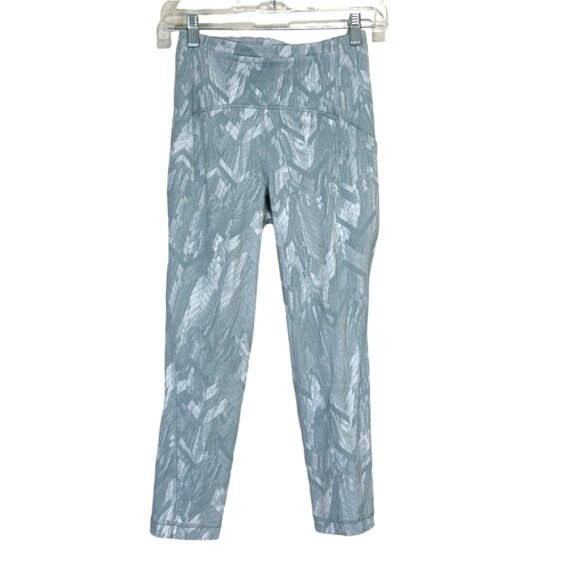 Lululemon Swift Speed High-Rise Crop Leggings Size 4 Chevron Silver Blue - Picture 1 of 7
